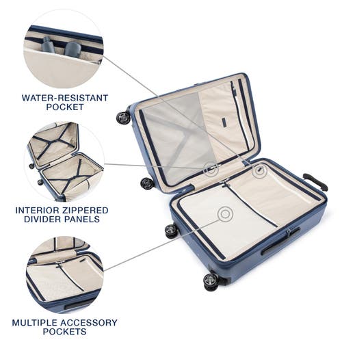Travelpro Platinum Elite Hardside Expandable Checked- Medium 25-inch Spinner In Dark Sky Blue
