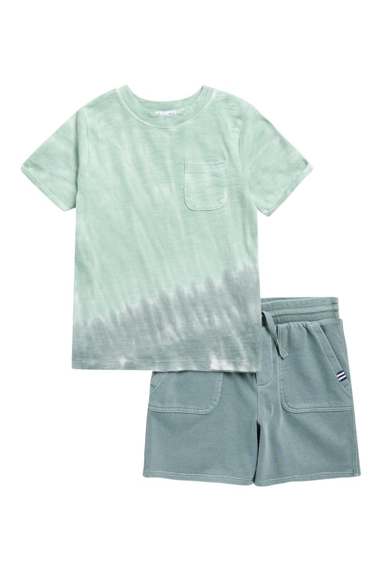 Kids' Seaweed Tie Dye T-Shirt & Shorts Set, Main, color, SEAWEED TIE DYE