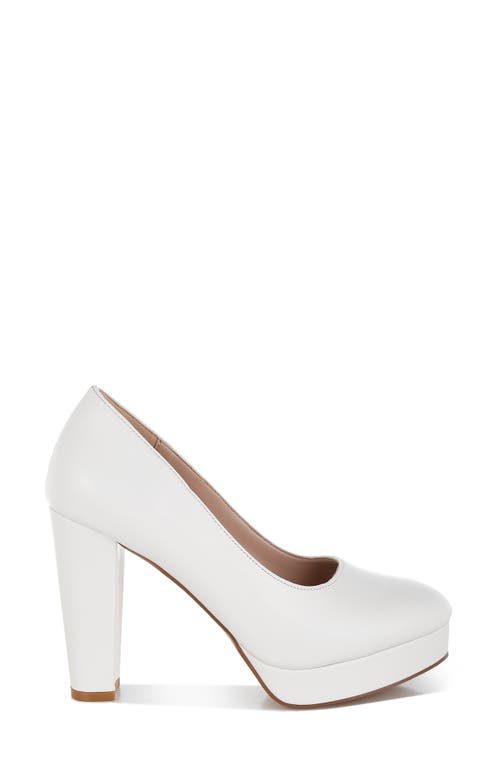 London Rag Damsor Platform Pump In White