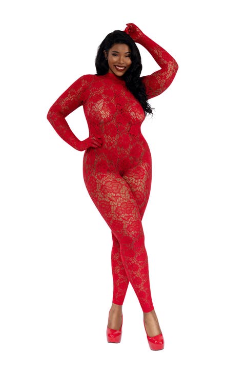 Floral Lace Seamless Bodystocking