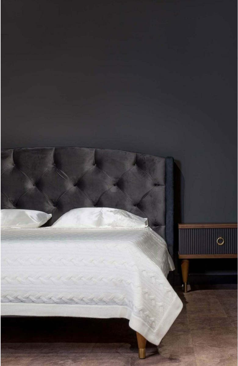 GOBI Mongolian Cashmere Cable Knit Blanket, Alternate, color, White