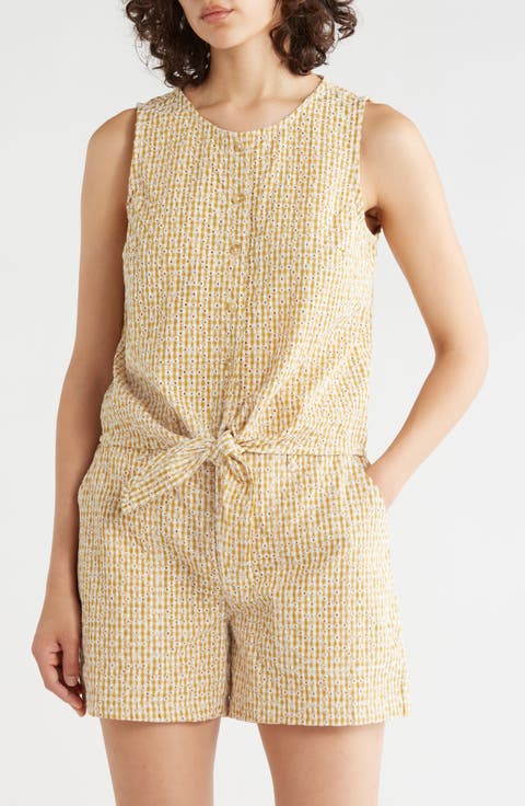 Socialize Eyelet Tie Hem Tank