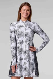 Coolibar Aspen Sunrise Swim Dress with Long Sleeves, UPF 50+ Sun Protection