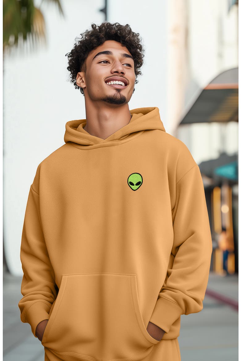 Alien Midweight Relaxed Hoodie, Alternate, color, Peanut