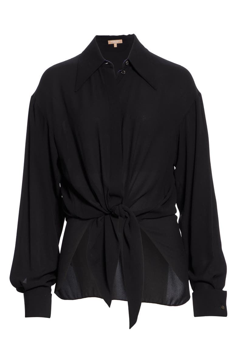 Michael Kors Collection Tie Front Silk Shirt, Alternate, color, 