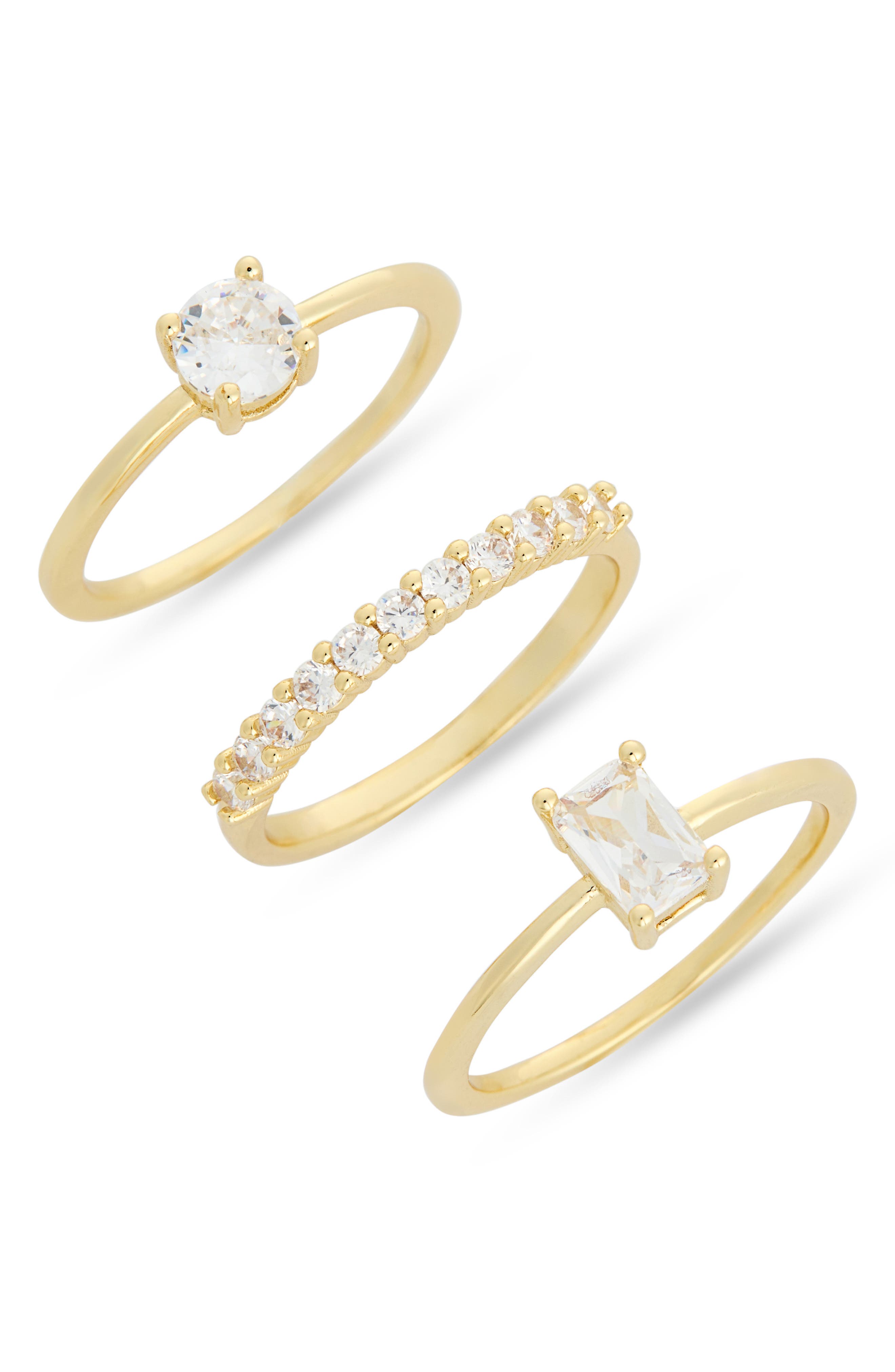 Set of 3 Cubic Zirconia Stackable Rings