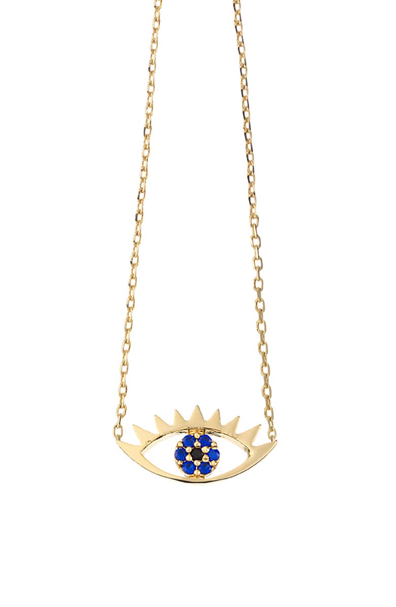 Estella Bartlett Happy Thoughts Eye Pendant Necklace, Alternate, color, Gold