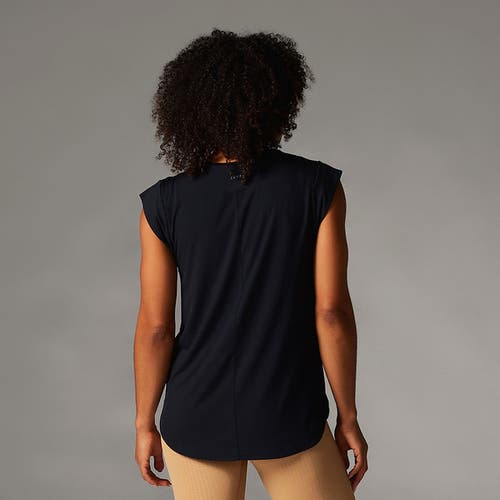 Tavi Cap Sleeve Muscle Tee In Black
