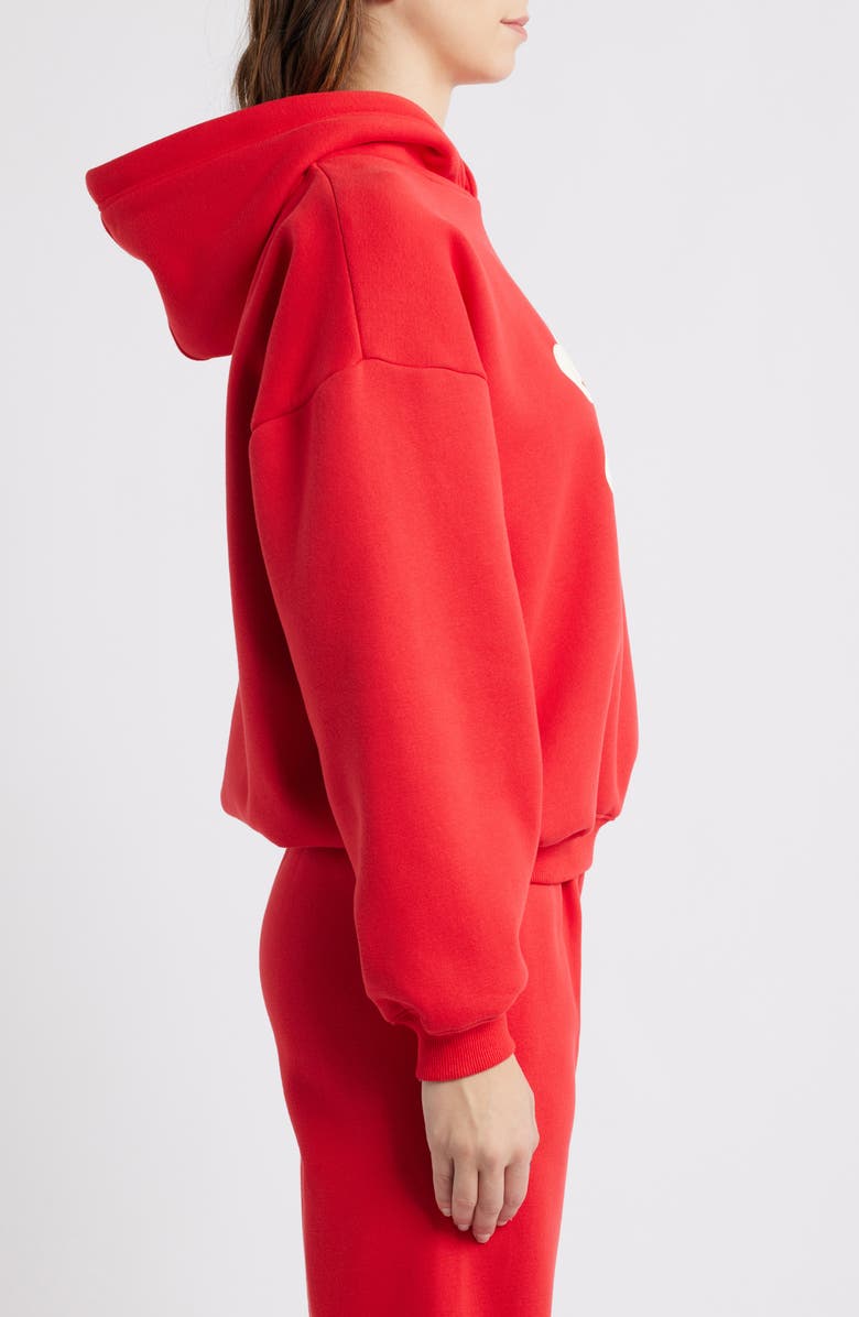 Princess Polly Logo Recycled Cotton Blend Graphic Hoodie, Alternate, color, Red