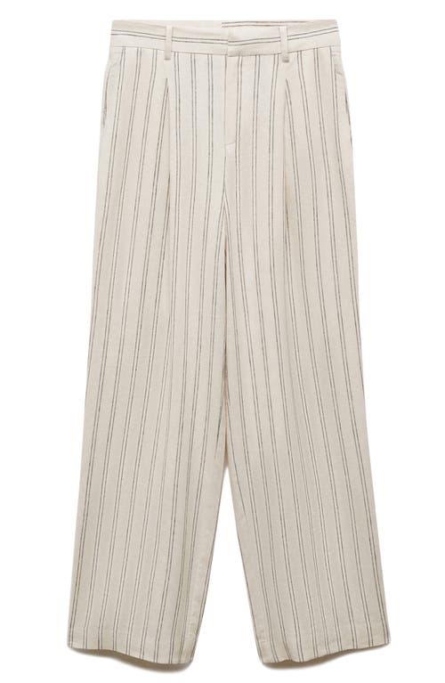 Mango Stripe Linen Blend Pants In Multi