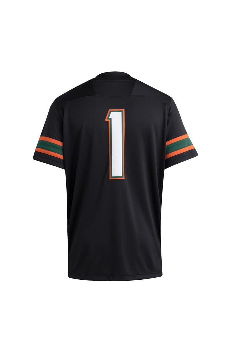adidas Men's adidas #1 Black Miami Hurricanes Premier Jersey, Alternate, color, Black