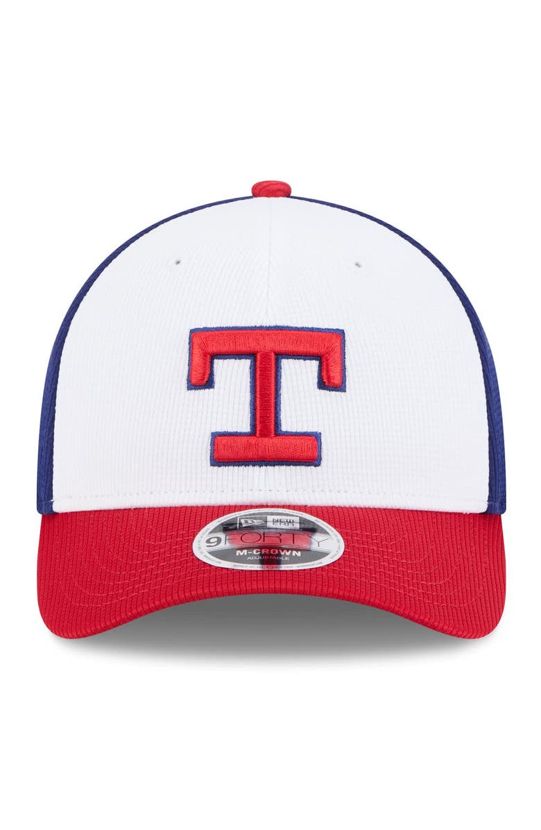 New Era Men's New Era  White/Red Texas Rangers 2025 Batting Practice 9FORTY M-Crown Adjustable Hat, Alternate, color, 