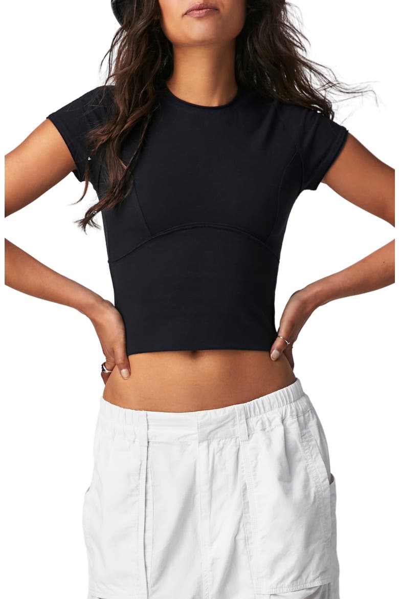 We The Free Protagonist Stretch Cotton Baby Tee, Main, color, BLACK