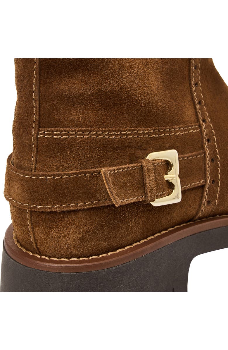 Bruno Magli Luca Lug Sole Suede Moto Boot, Alternate, color, Brown Suede