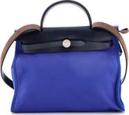 Pre-Owned Hermes Herbag Zip Leather and Toile 31