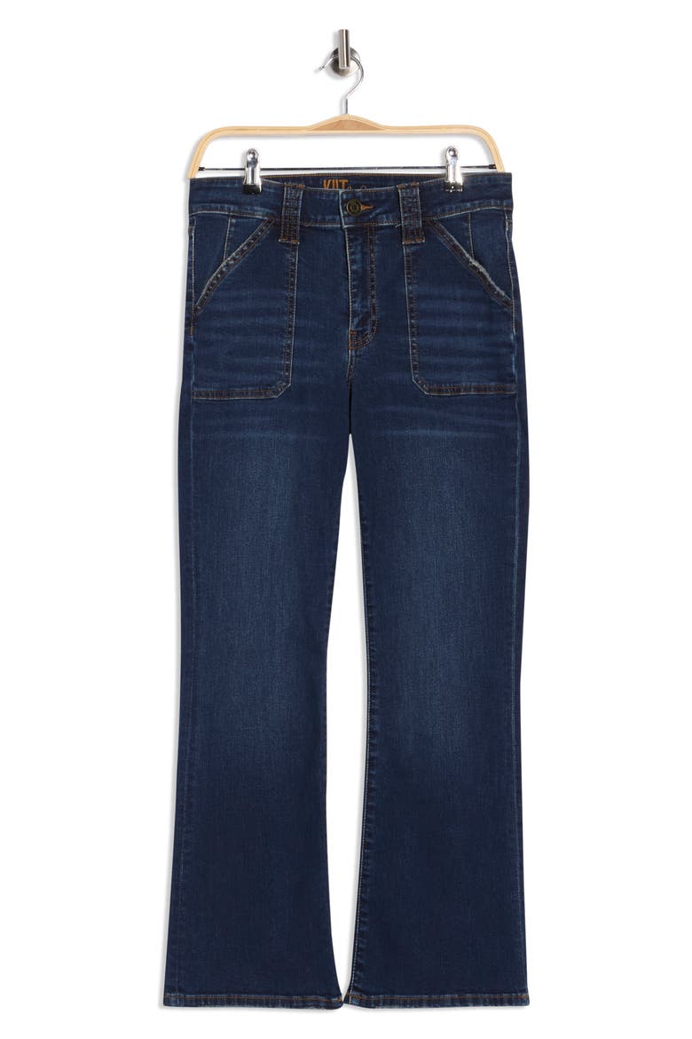 Nikki High Waist Kick Flare Leg Jeans, Alternate, color, KAFFIR LILY