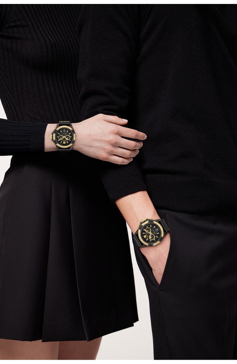 Versace Icon Active Silicone Strap Watch, 44mm, Alternate, color, 