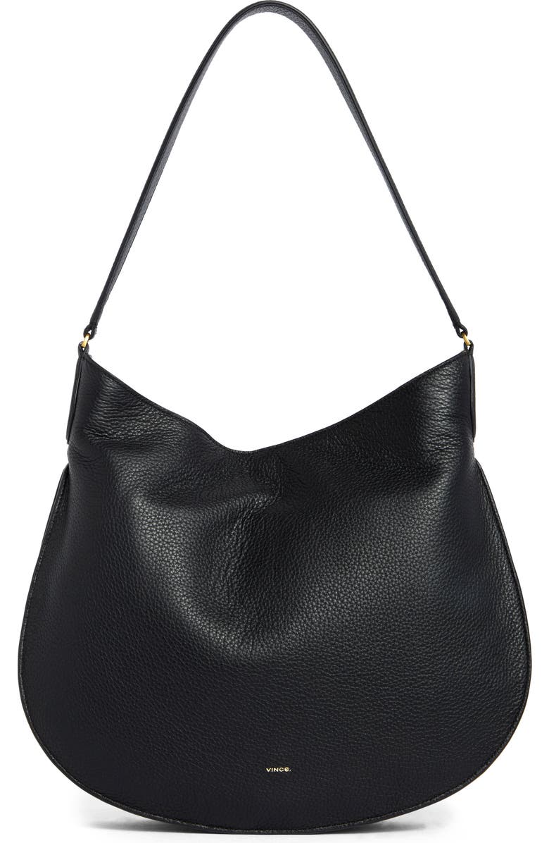 Vince Helena Leather Hobo Bag, Main, color, Black