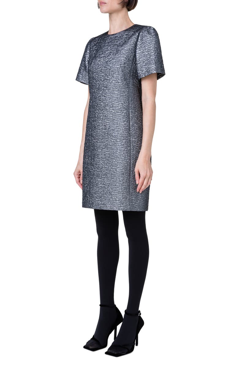 Akris punto Metallic Jacquard Shift Dress, Alternate, color, 