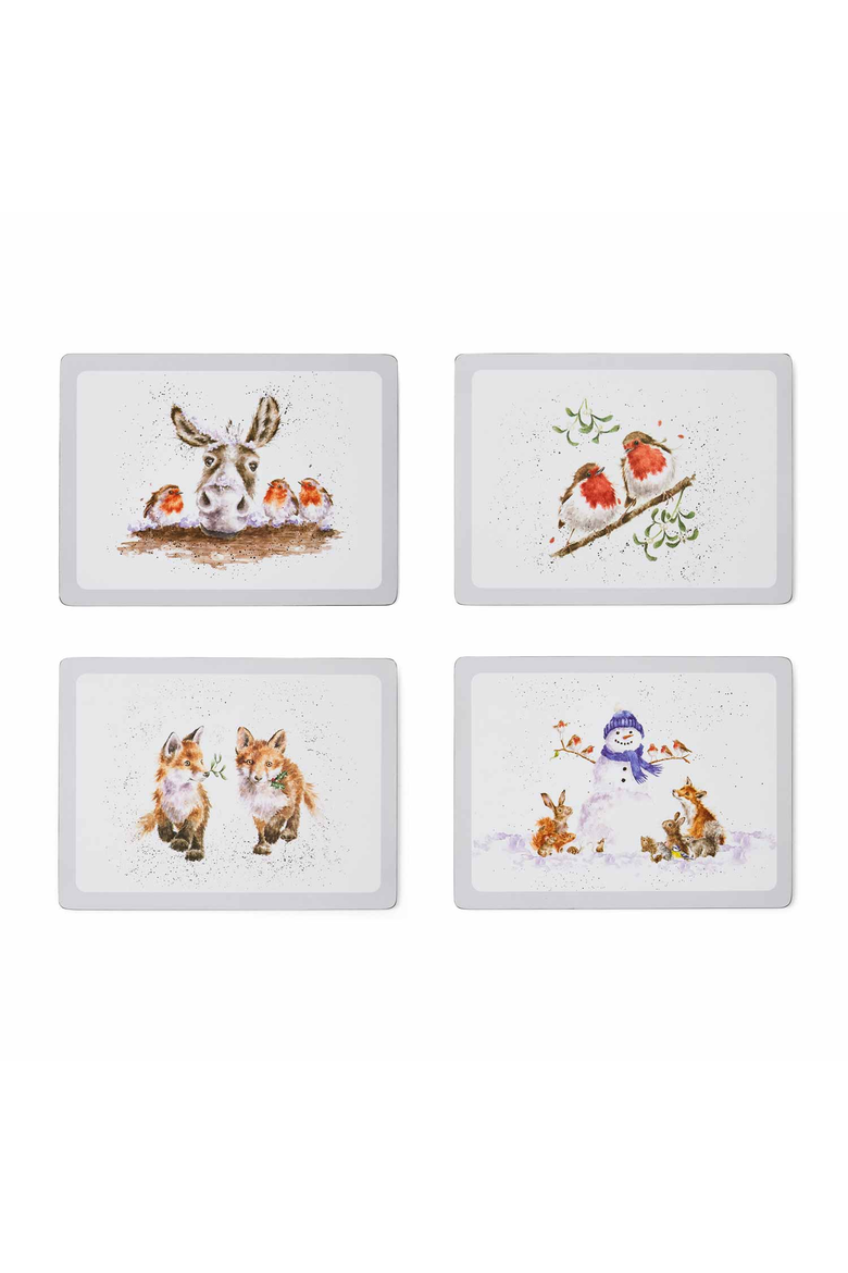 Wrendale Christmas Set Of 4 Cork Back Placemats, Main, color, Multi