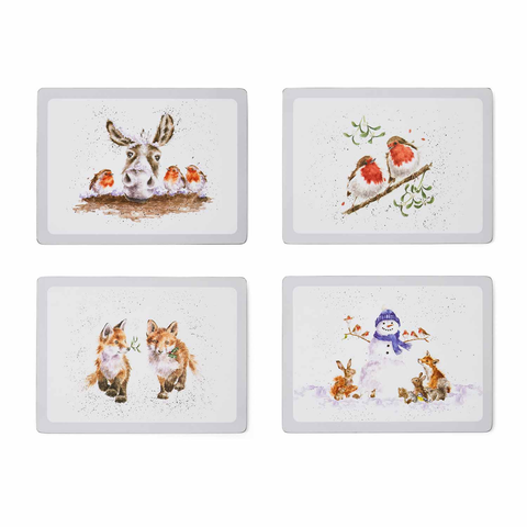 Wrendale Christmas Set Of 4 Cork Back Placemats