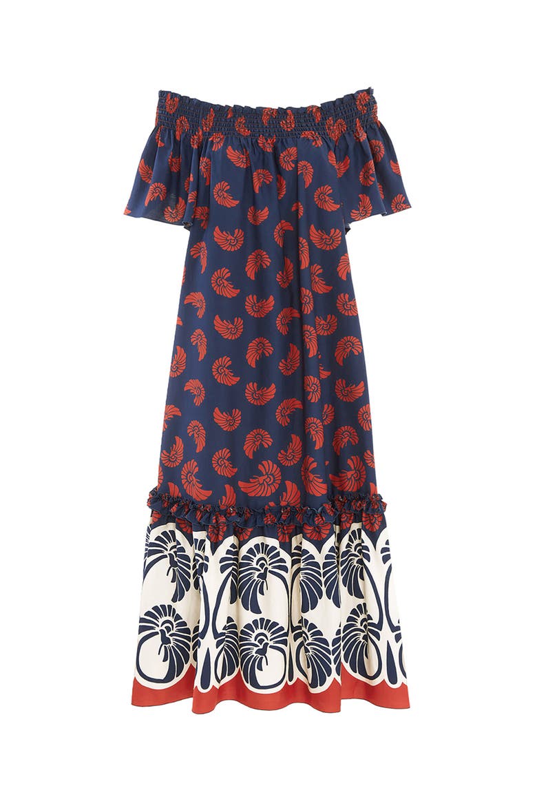 Capalbio Dress, Alternate, color, Palmetto Placée Navy