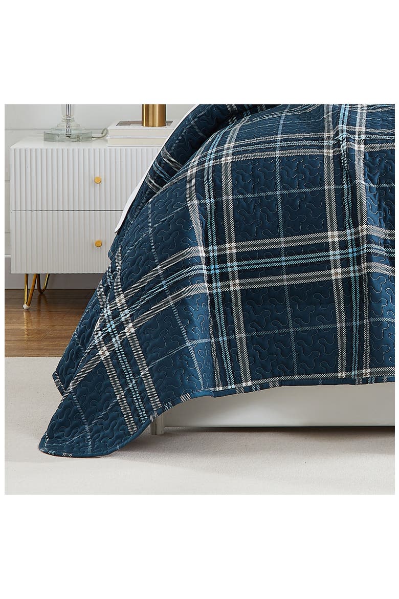 Vilano Plaid Quilt Bedding Set, Alternate, color, BLUE