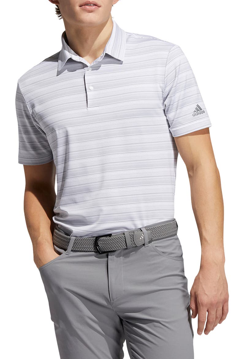 Heather Snap Performance Polo, Main, color, GREY THREE/ WHITE