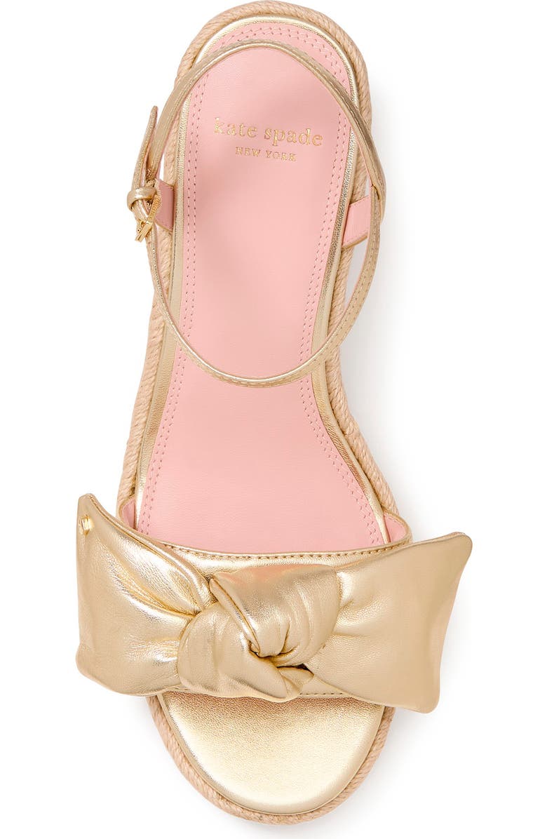 Kate Spade New York leandra ankle strap wedge sandal, Alternate, color, Pale Gold