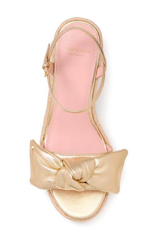 Kate Spade New York Leandra Ankle Strap Wedge Sandal In Pale Gold