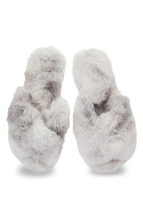 Memoi The Josephine Faux Fur Scuff Slipper In Gray