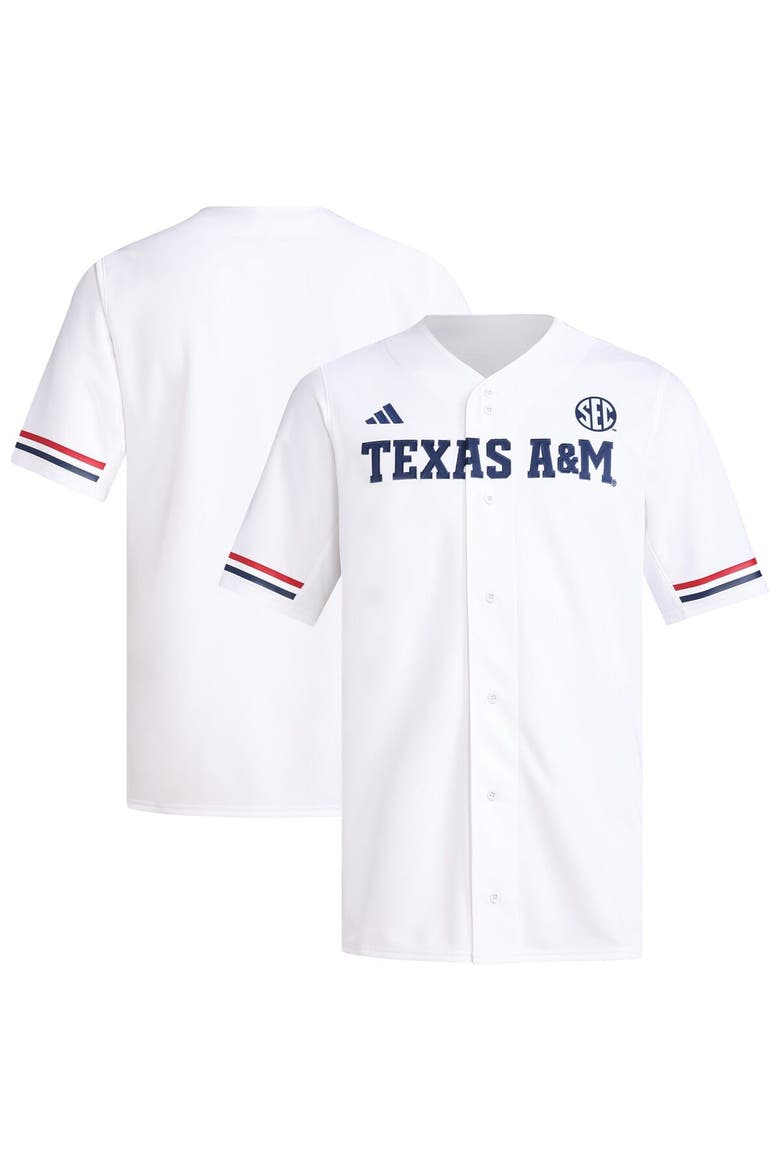 Men's adidas  White Texas A&M Aggies Replica Baseball Jersey, Main, color, White