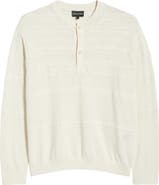 Emporio Armani Textured Knit Henley Sweater