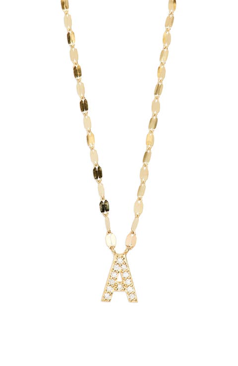 14K Gold Initial Pendant Necklace