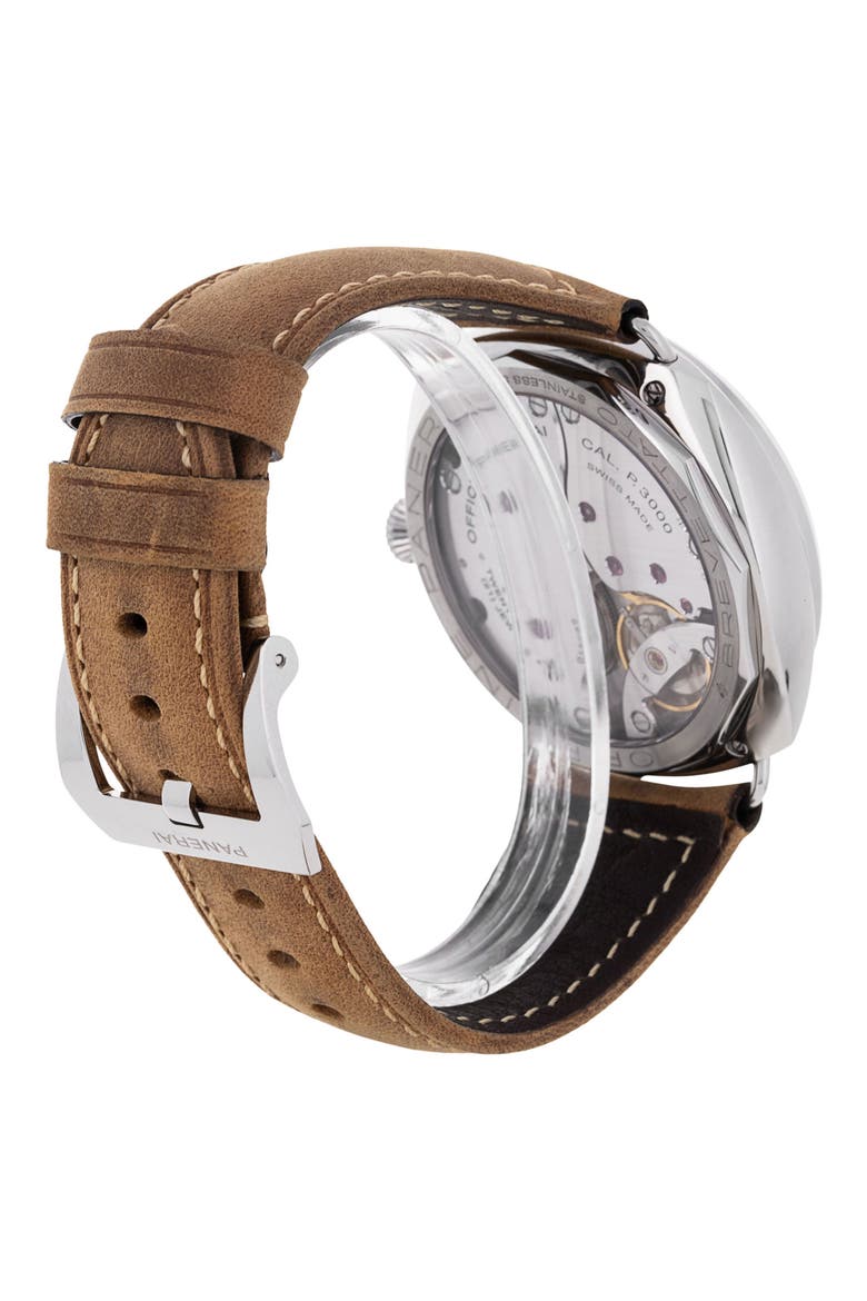 Panerai Preowned 2013 Radiomir Manual Leather Strap Watch, 47mm, Alternate, color, BLACK/ BROWN