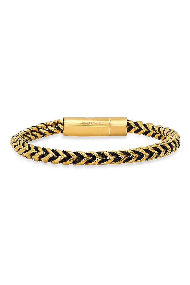 Men's 18K Gold Plated Stainless Steel Wheat Chain Bracelet, Main, color, YELLOW