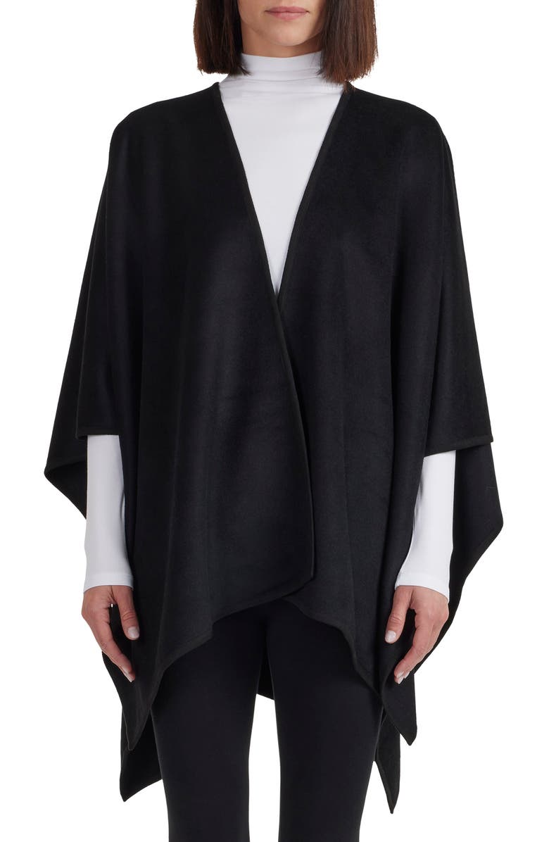 Bruno Magli Wool Blend Cape, Main, color, Black
