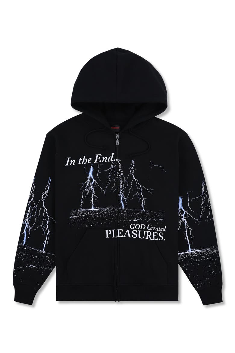 End Times Graphic Zip Hoodie, Alternate, color, BLACK
