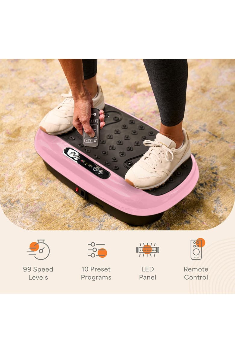 HexaPlate Lite Vibration Plate Exercise Machine Full Body Recovery and Muscle Toning, Alternate, color, Pink
