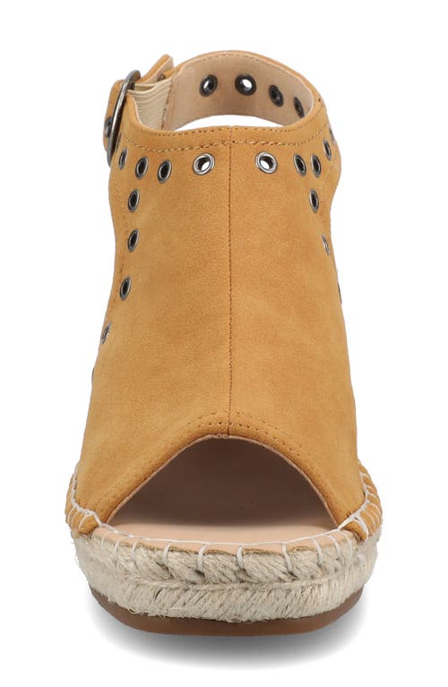Journee Collection Crisie Espadrille Wedge Sandal In Cognac