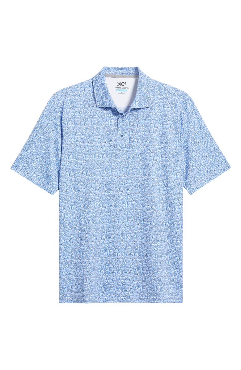 Johnston & Murphy XC4<sup>®</sup> + Cool Degree<sup>™</sup> Performance Golf Polo, Alternate, color, White/ Navy