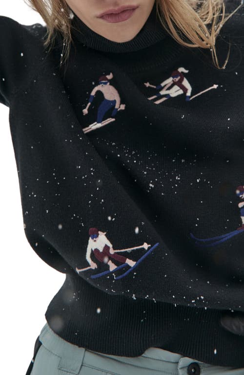 Alp N Rock Belle Ski Mock Neck Organic Cotton Blend Sweater In Black