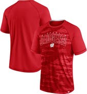 FANATICS Men's Fanatics Branded Red Wisconsin Badgers Arch Outline Raglan T-Shirt