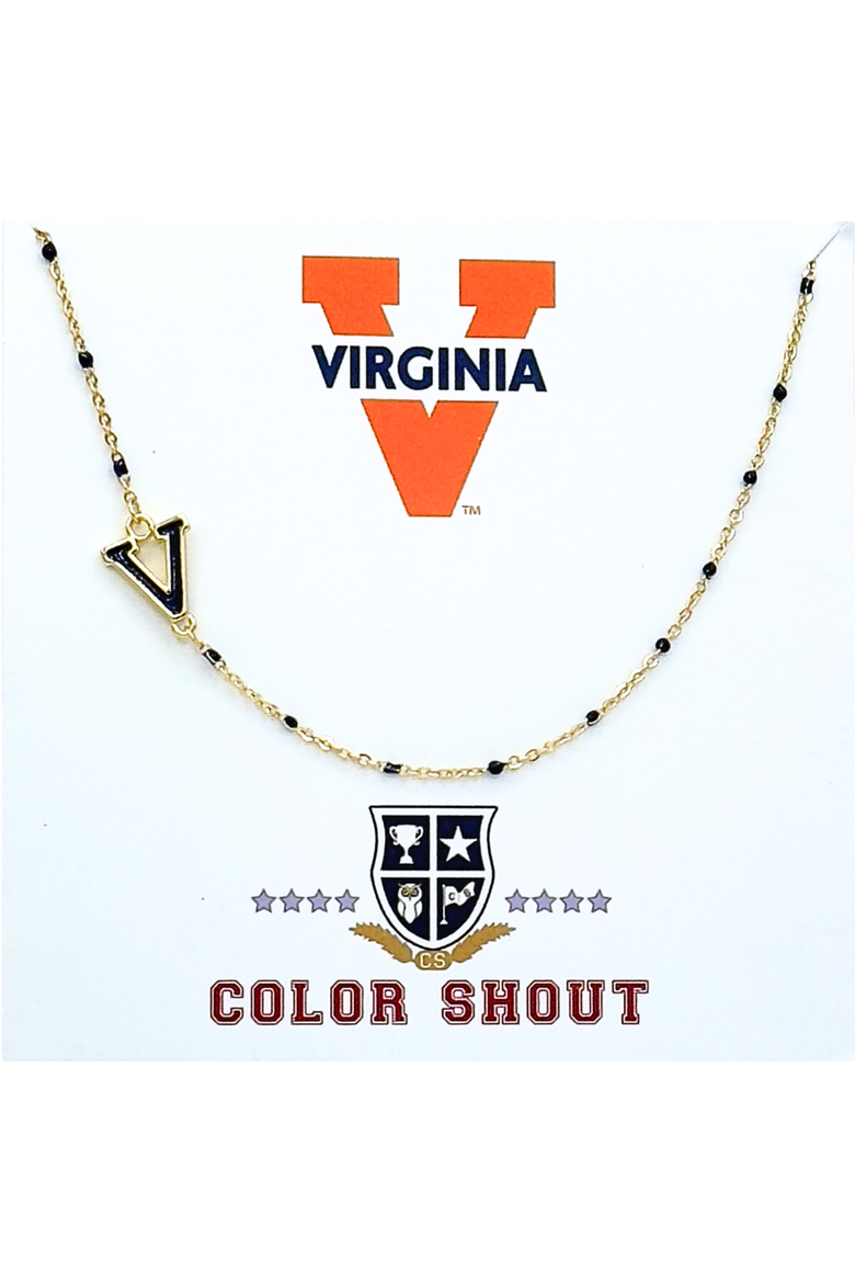 University of Virginia Side Necklace, Main, color, Yellow Gold