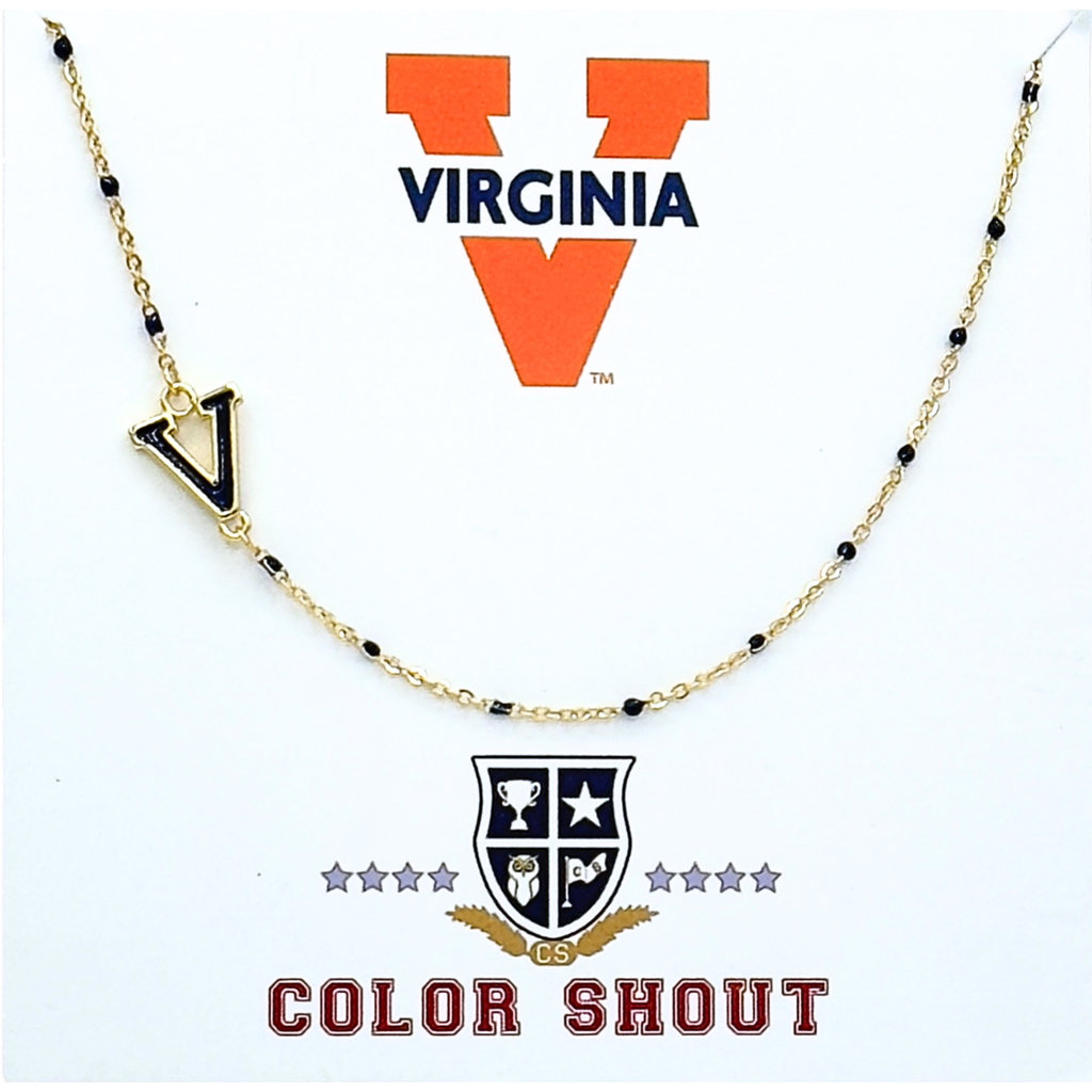 Color Shout University Of Virginia Side Necklace In Gold