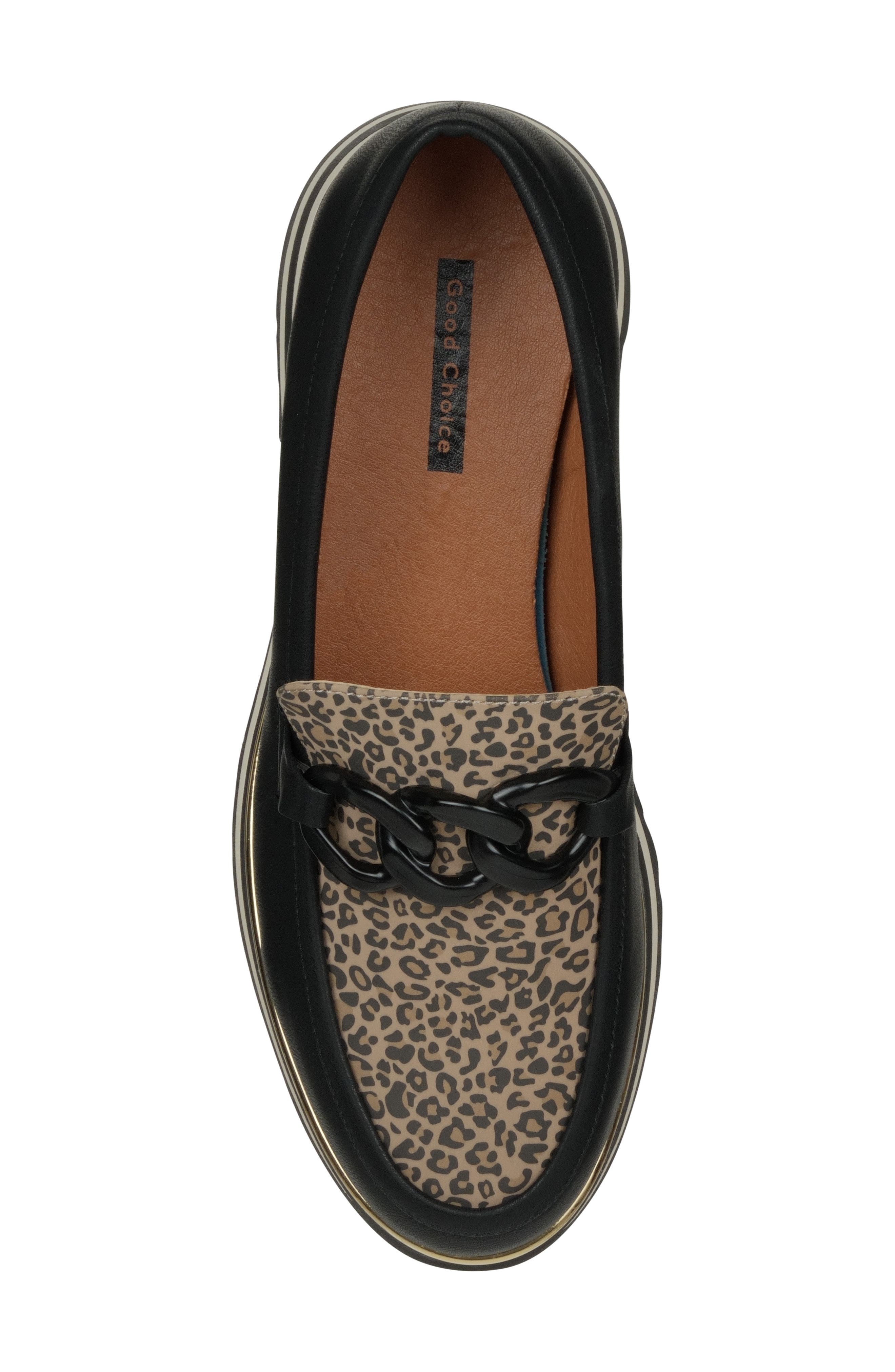 GOOD CHOICE NEW YORK Geneva Platform Loafer, Alternate, color, Black Leopard