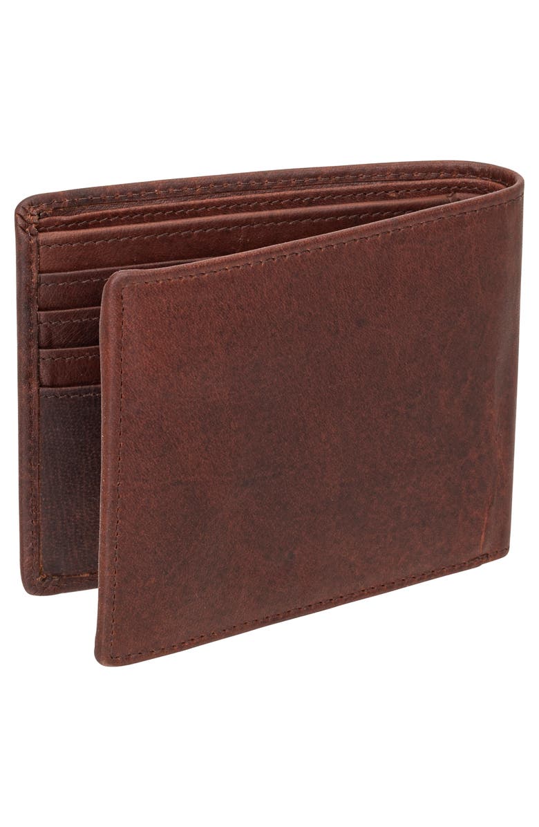 Mancini Buffalo RFID Wallet with Coin Pocket, Alternate, color, Brown