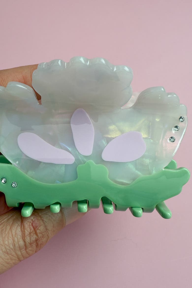 Tropical Orchid Hair Claw, Alternate, color, Green