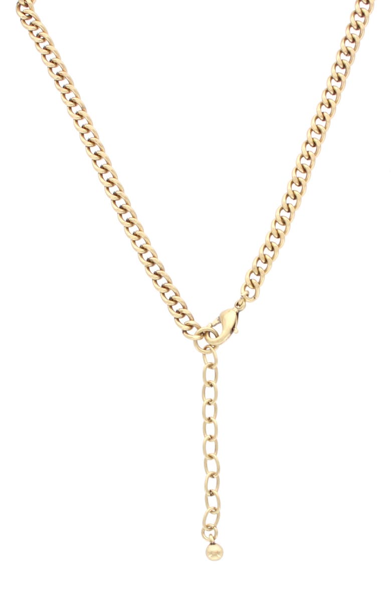 OLIVIA WELLES Kady Crystal Petal Frontal Necklace, Alternate, color, Gold / Blue