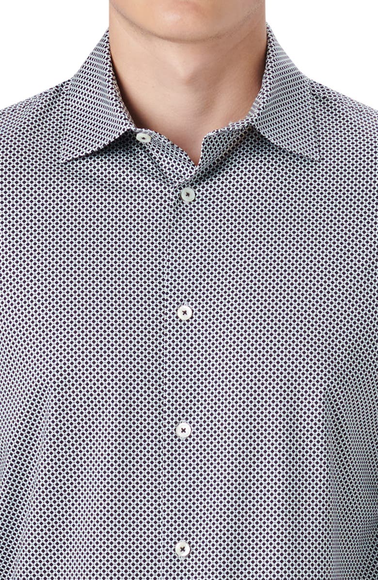 Bugatchi OoohCotton<sup>®</sup> Diamond Print Button-Up Shirt, Alternate, color, 